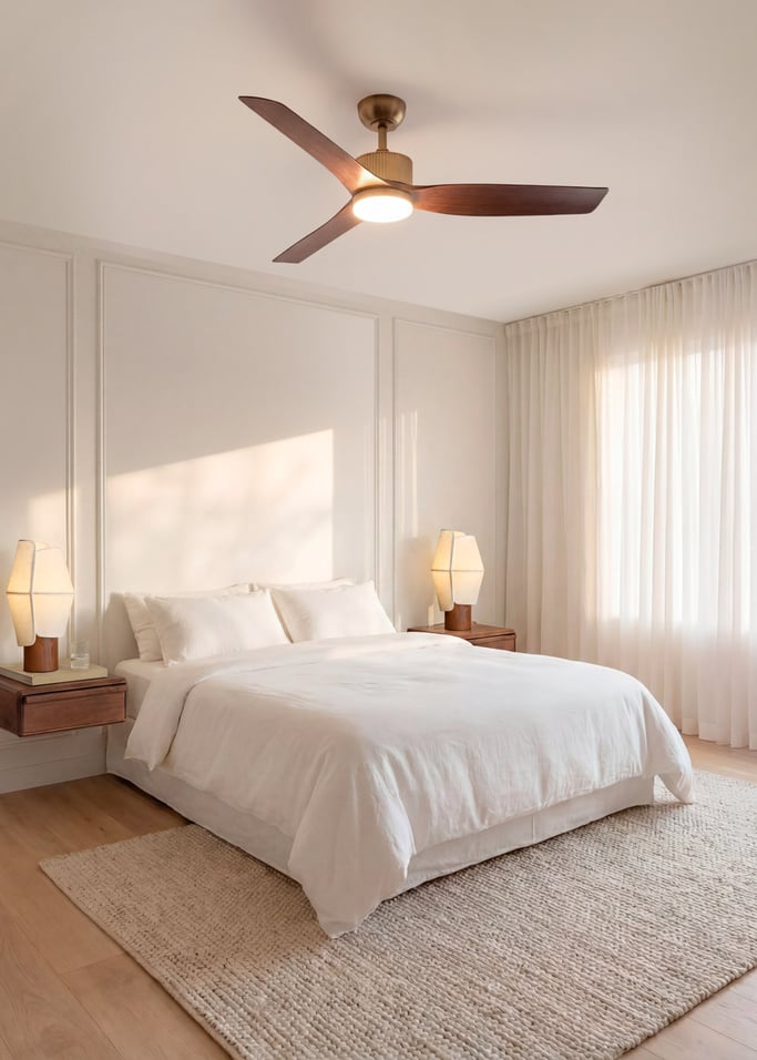 WIND ASTORIA - Silent 43W Ø132 cm ceiling fan with LED light, gallery image 1