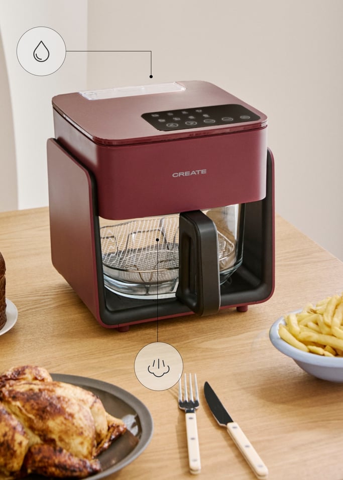AIR FRYER STUDIO CRYSTAL - 4.2L Glass Air Fryer with Optional Steamer, gallery image 3
