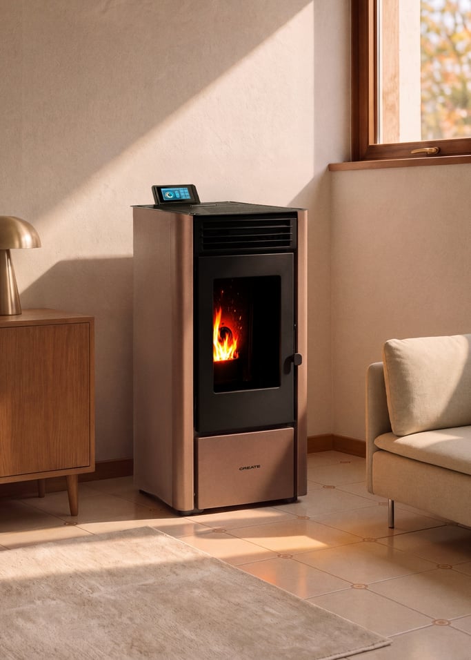 WARM PELLET CONNECT - 10 kw indoor smoke-free pellet stove with wifi, gallery image 1