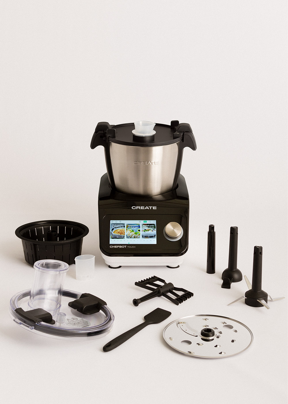 CREATE IKOHS Chefbot Touch | Robot de cocina con conexión WiFi |12  Velocidades Turbo |Accesorios incluidos |Más de 140 recetas precargadas  |Fácil de